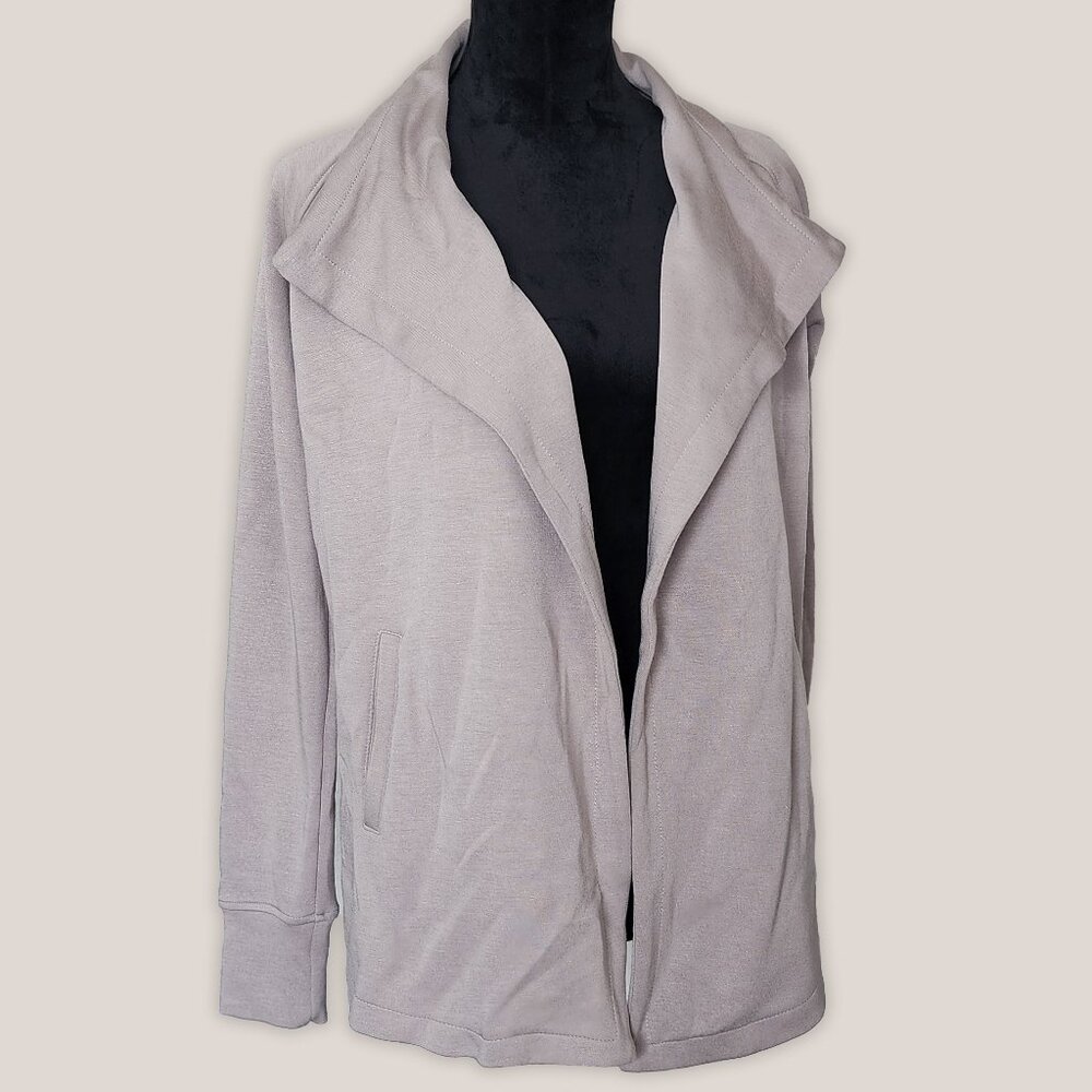 DANSKIN Beige Gray Cardigan Sweater Top